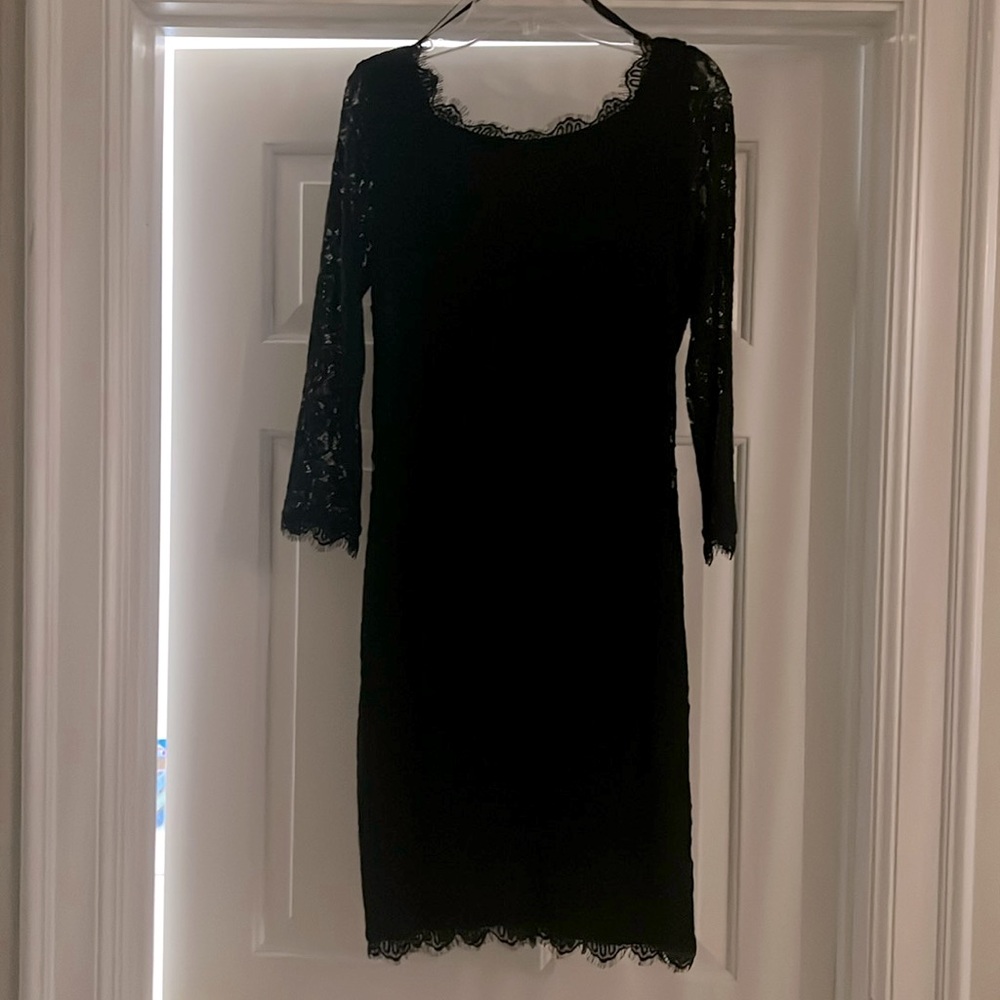 Diane Bon Furstenberg black lace dress. Size 4. Worn once.